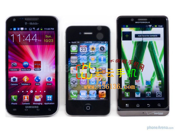 GALAXY SII vs iPhone 4S vs Bionic